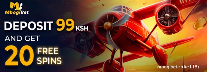 Aviator free spins promotion on Mbogibet